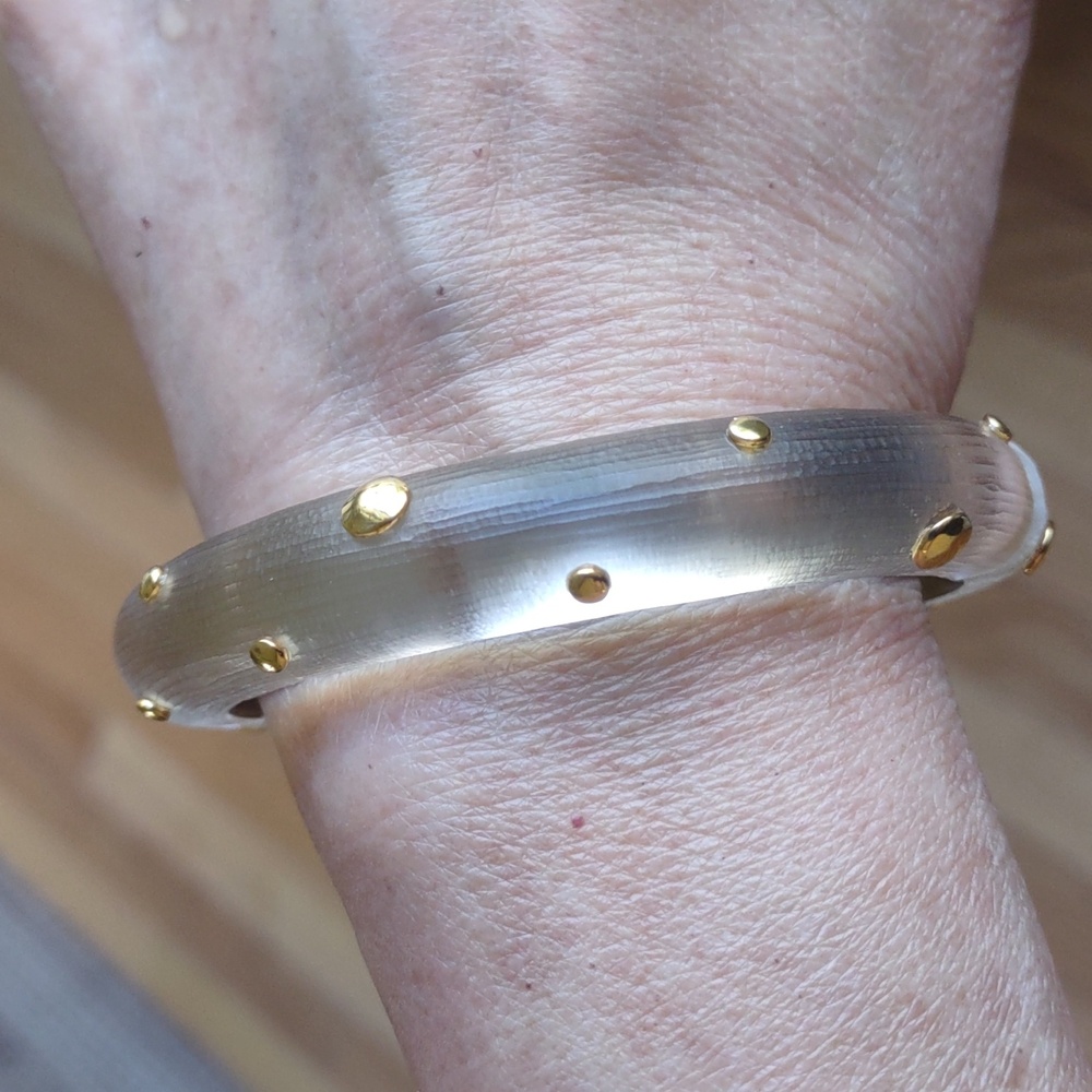 Alexis Bittar Lucite Studded Clamper Bangle